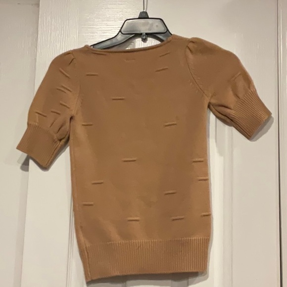 Lauren Moffat Cashmere & Wool Blend SS Sweater in Tan - Size XS - Picture 5 of 6